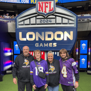 Karsen & her family at the Vikings Game in London