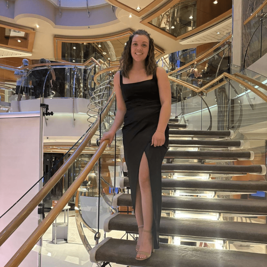 Kyah on a cruise ship