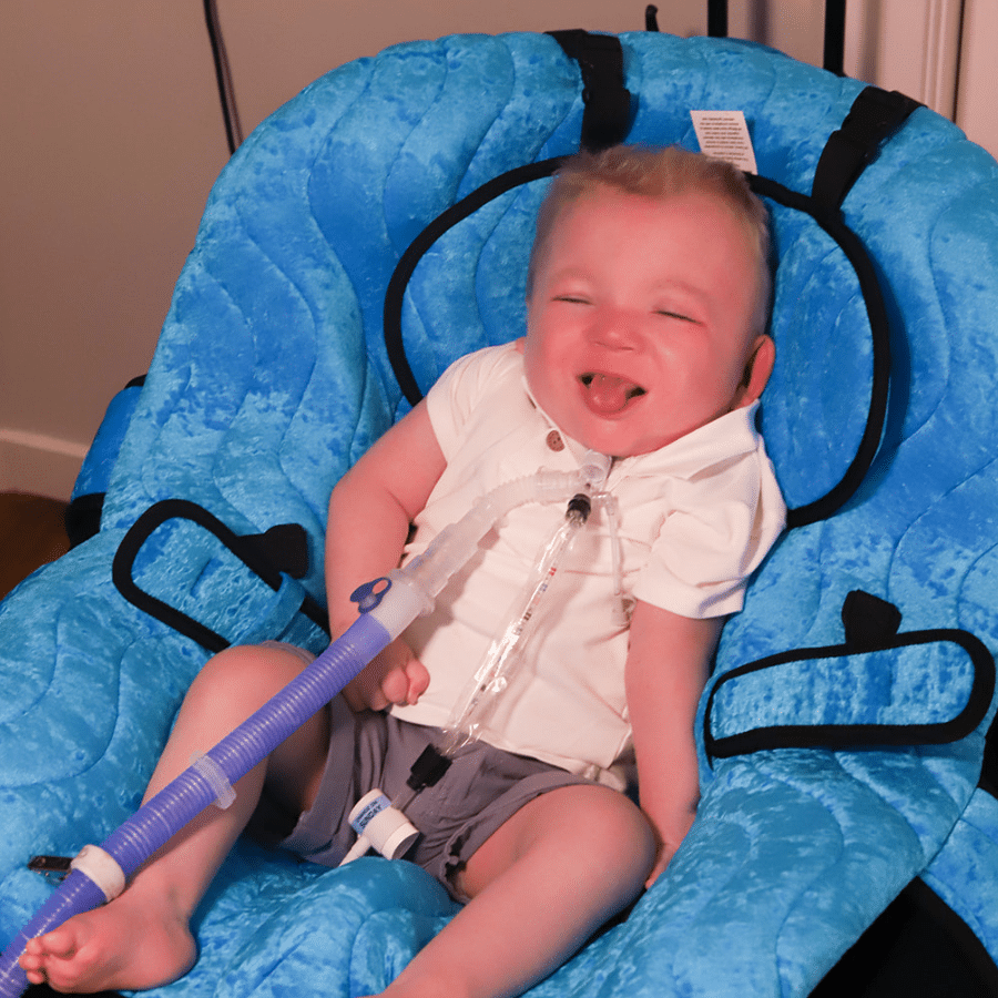 Joseph in his comfortable bean bag chair
