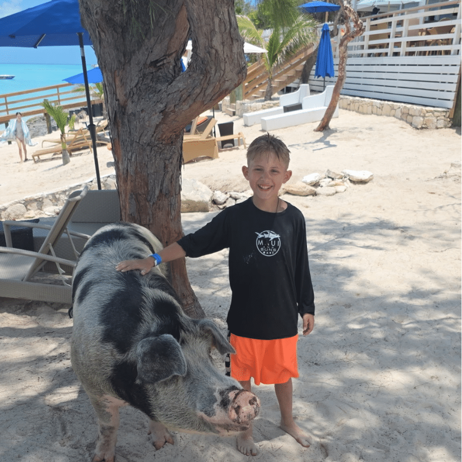 Bane with a swimming pig