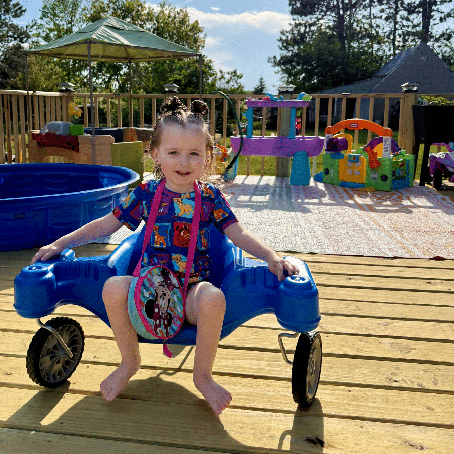 Everleigh on her new deck