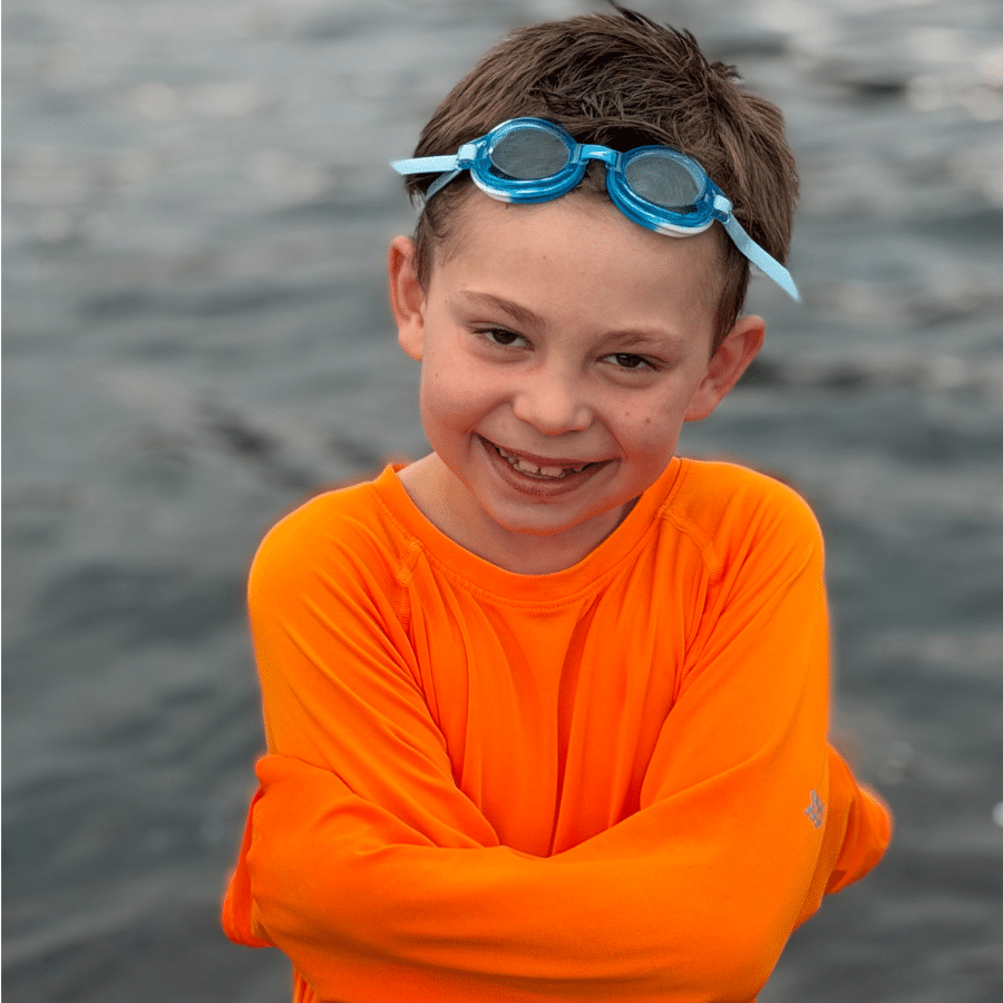 Griffin swimming in the Ozarks