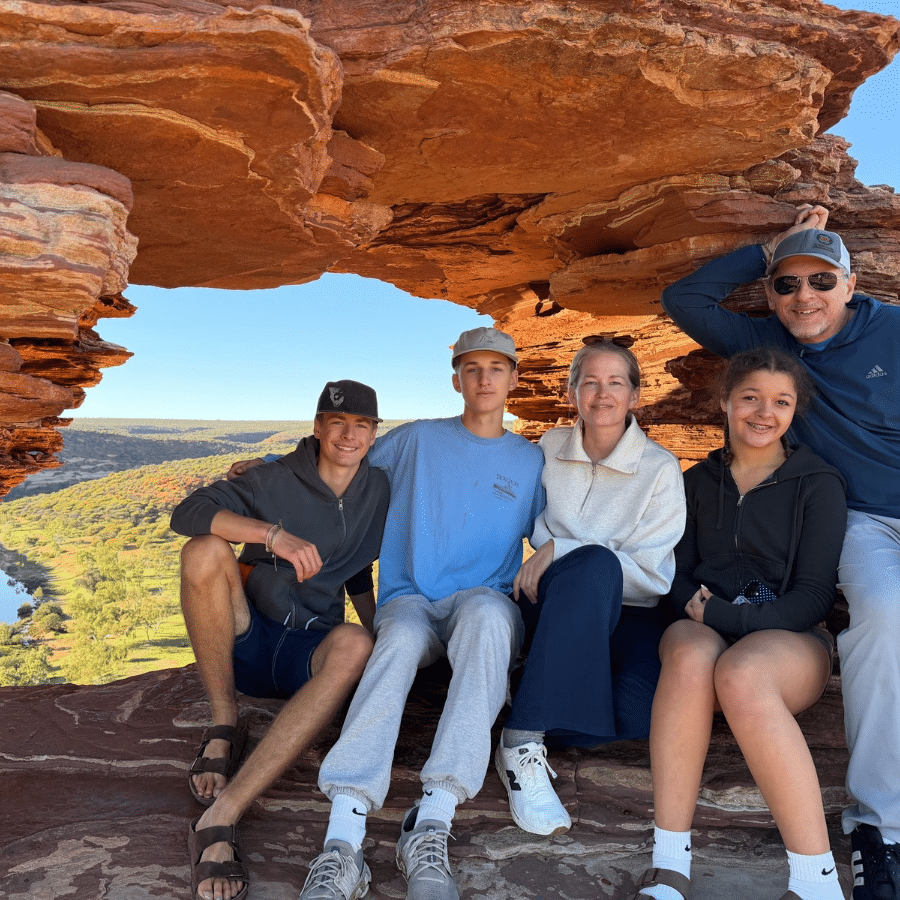 Henry with his family in Australia