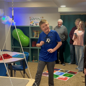 Finley in his new playroom