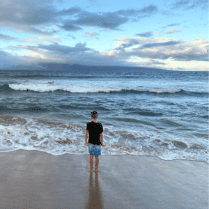 Jonas on the beach