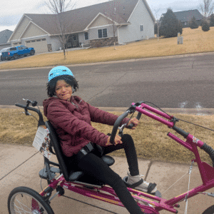 Ka'Myra on her new bike